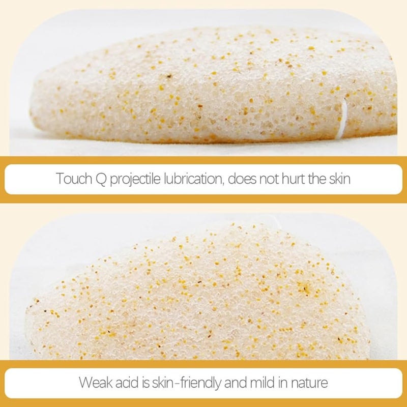 Natural Walnut Seed Facial Cleansing Sponge 2Pcs Set Reusable Exfoliating Face Wash Puff - Image 2